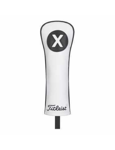 Titleist White and Black headcover i læder t/Fairway Woods