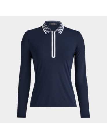 G/FORE Featherweight, long sleeve, Quarter zip polo, dame