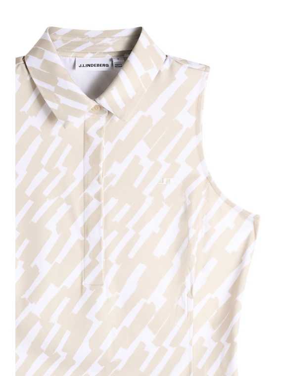 J. Lindeberg Dena Print Sleeveless Polo