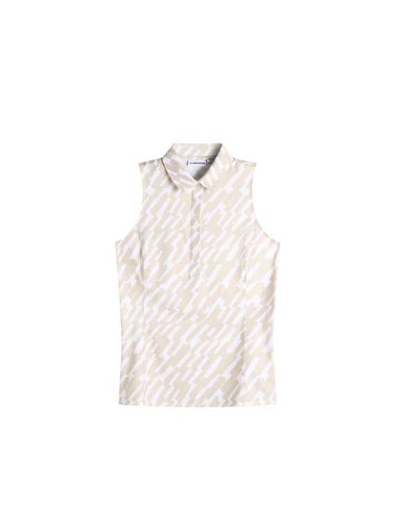J. Lindeberg Dena Print Sleeveless Polo
