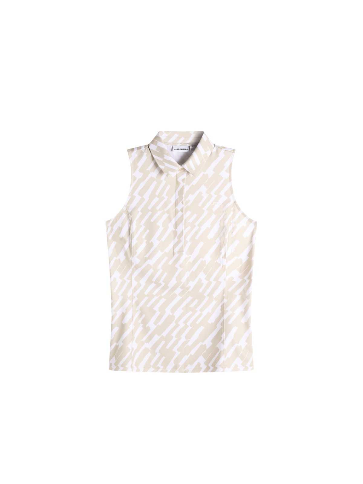 J. Lindeberg Dena Print Sleeveless Polo