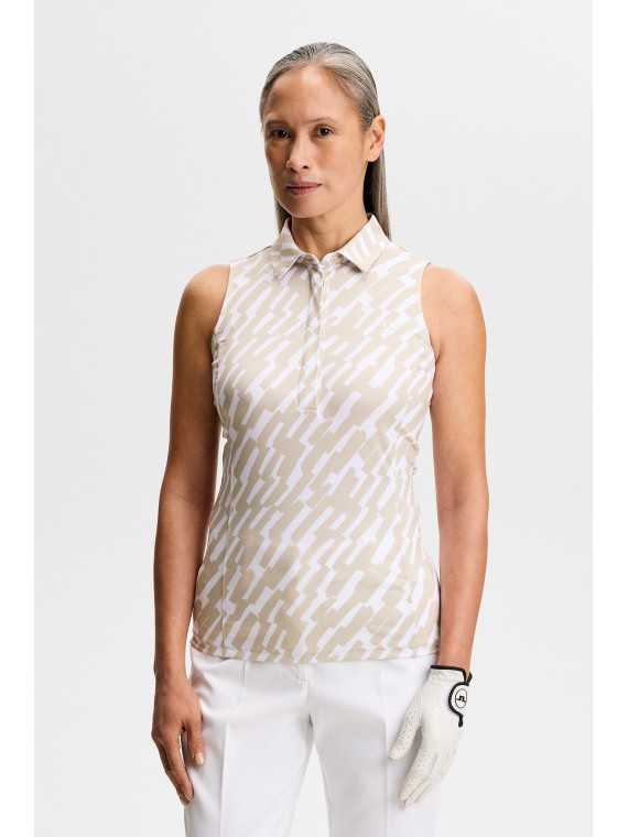 J. Lindeberg Dena Print Sleeveless Polo