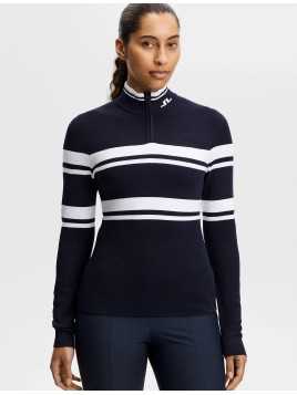 J. Lindeberg Ariadne strik med quarter zip, dame