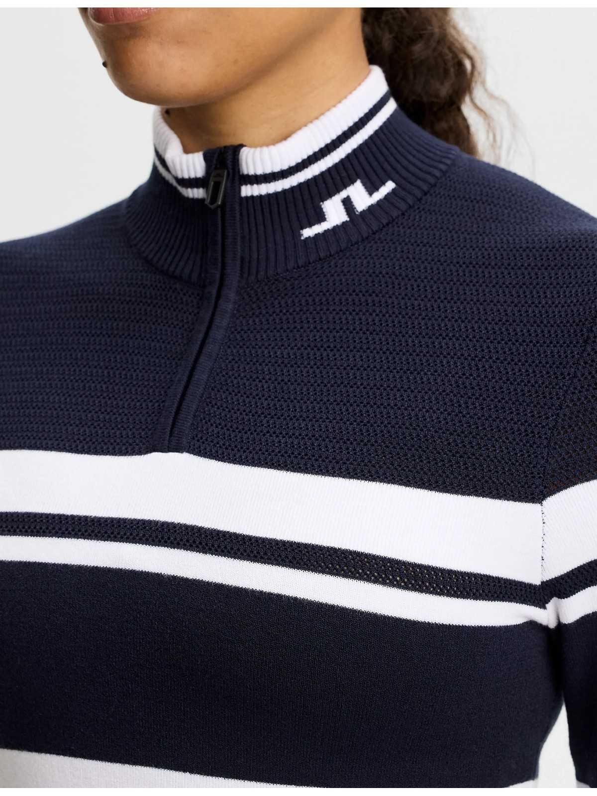 J. Lindeberg Ariadne strik med quarter zip, dame